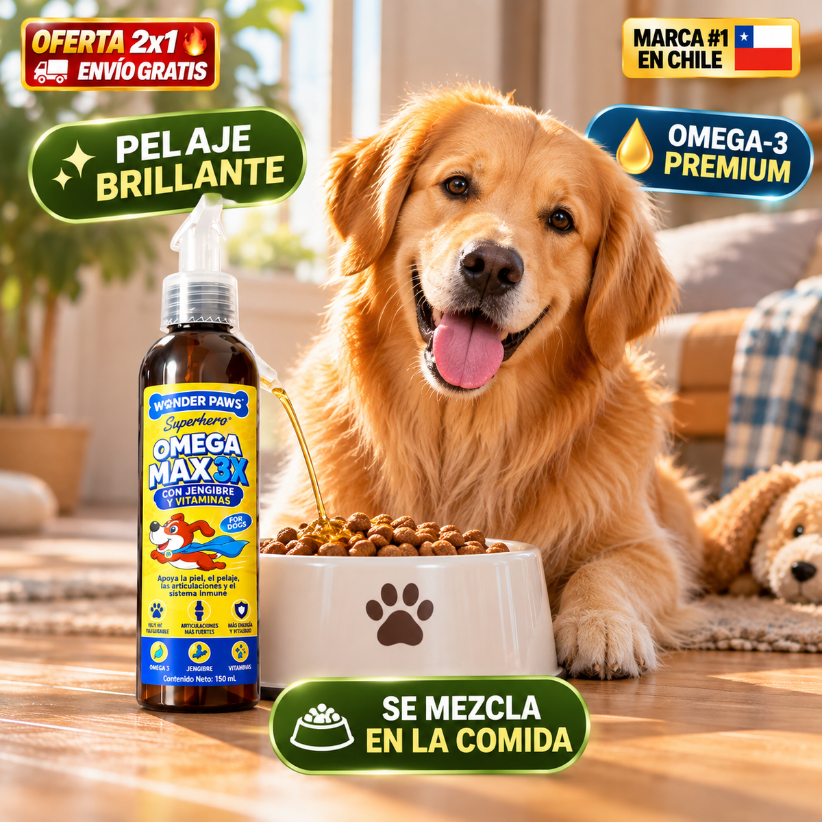 Omega Max – Pelaje Brillante y Piel Sana para tu Perro